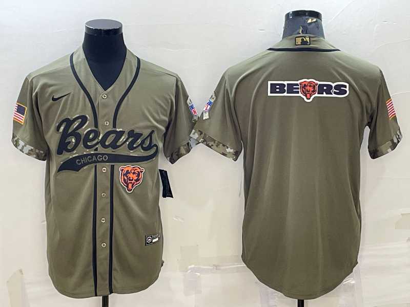 Men's Chicago Bears Olive Salute to Service Team Big Logo Cool Base Stitched Baseball Jersey,We sell and wholesale Men's Chicago Bears Olive Salute to Service Team Big Logo Cool Base Stitched Baseball Jersey on line form chian!